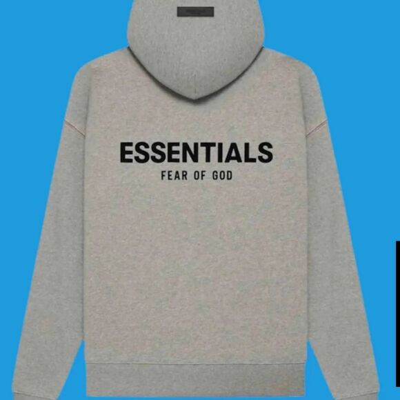 Fear of God Essentials Hoodie Dark Oatmeal (SS22) size Medium NWT unisex - Picture 3 of 7